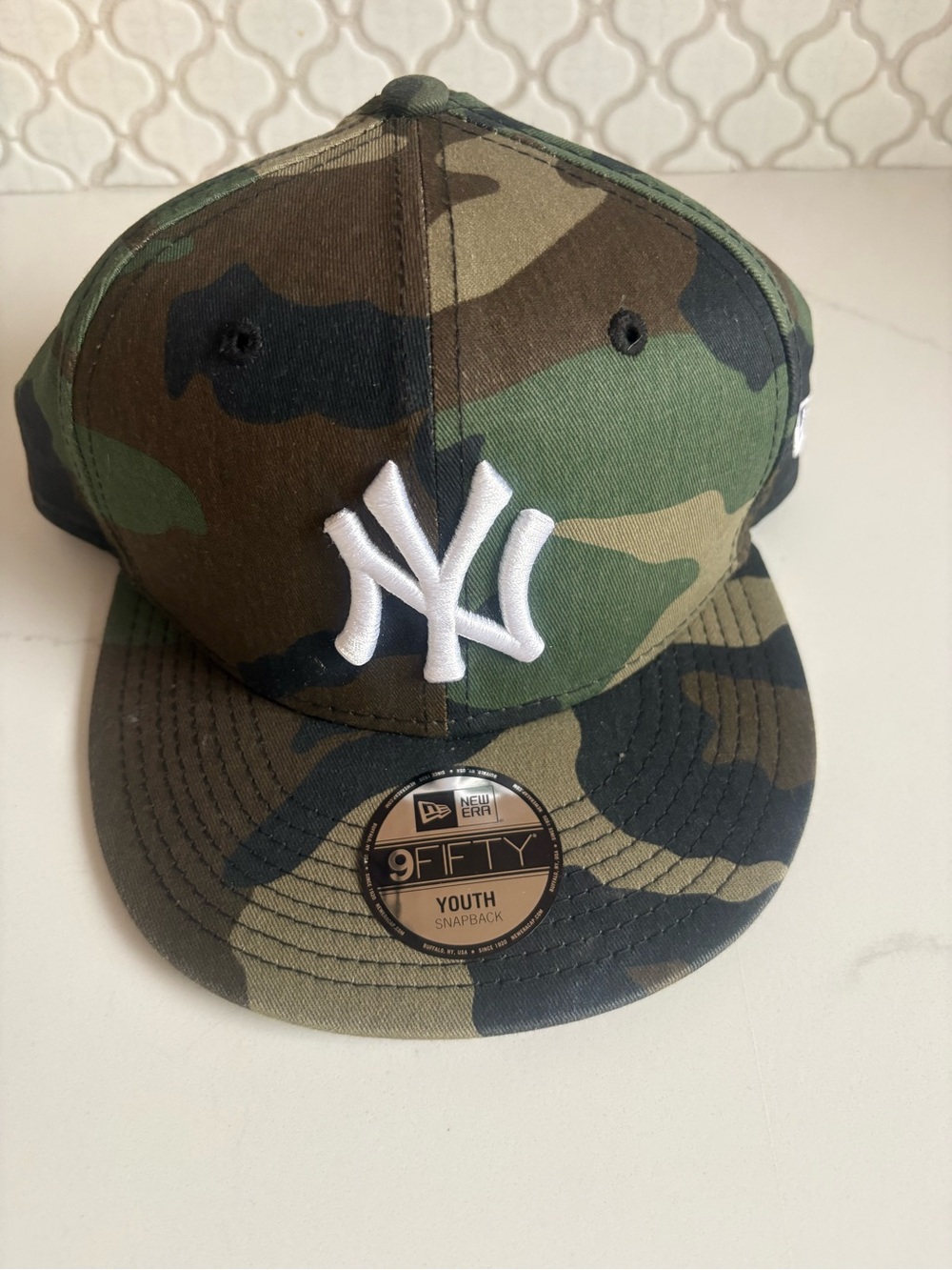 New Era Youth Camo New York Yankees Snapback - Green & Brown